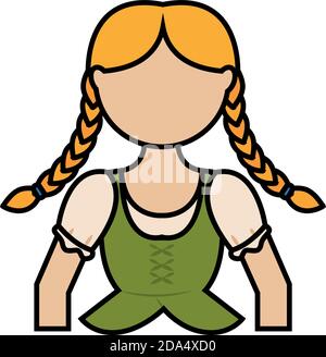 Isolated woman typical october fest germany icon- Vector Stock Vector