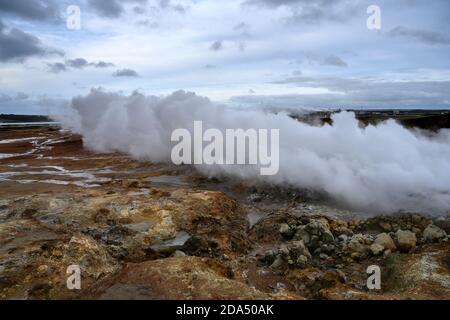 Gunnuhver Hot springs, Grindavik, Southern Peninsula Region, Iceland Stock Photo