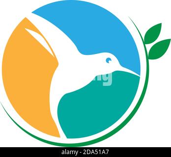 Hummingbird logo icon creative design template Stock Vector