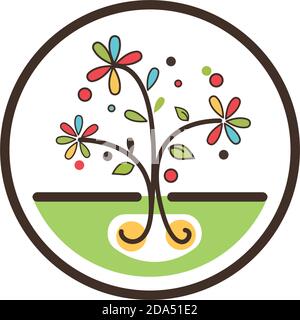Flower logo icon creative design template Stock Vector
