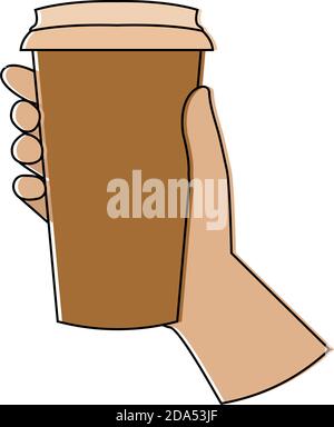 Isolated take coffee activity home with hands icon- Vector Stock Vector