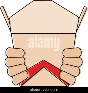 Isolated bend box activity home with hands icon- Vector Stock Vector