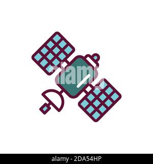 Satellite color line icon. Pictogram for web page, mobile app, promo. Stock Vector