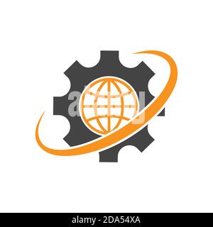 Digital world, abstract vector symbol, technology concept Stock Vector
