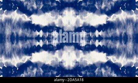 Seamless indigo dirty art. Abstract art background. Contemporary art. Trendy tie dye pattern. Watercolor abstract artistic wallpaper. Grunge style. In Stock Photo