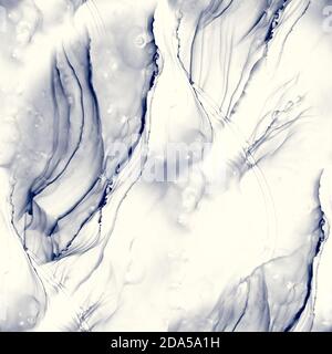Alcohol ink indigo seamless background. Natural pattern, luxury. For card design, modern banners, ethereal graphic design Brush strokes of paint. Pain Stock Photo