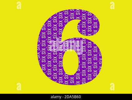 Number in number six fun design for decoration Stock Photo