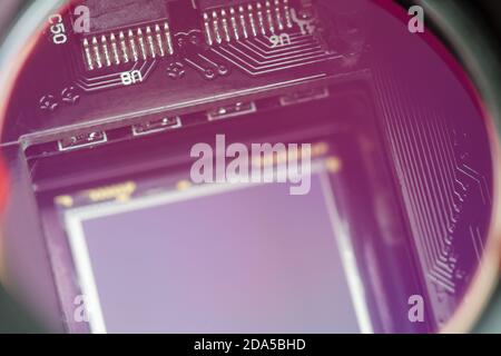 Modern CCD sensor close-up Stock Photo