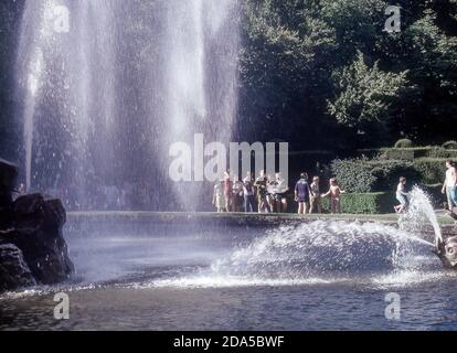 Analogue scanned photo of the fountains of the Royal Palace of La Granja de San Ildefonso in the town of Segovia, Castile and Leon, Spain, Europe Stock Photo