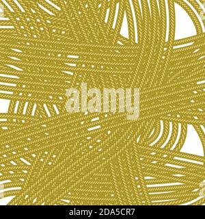 Gordian Knot. Rope Set Isolated on White Background Stock Vector