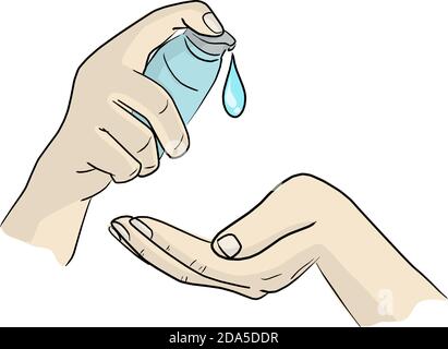 Prevention medical surgical hand sanitizer - one line drawing. Vector  illustration continuous line drawing Stock Vector | Adobe Stock