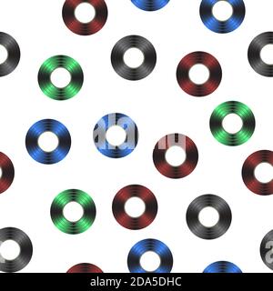 Colored Scotch Tape Seamless Pattern Isolated on White Background. Insulating Roll Stock Vector