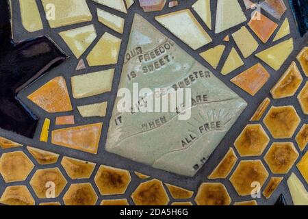 mosaic tiles on the Albuquerque Convention Center by Cassandra Reid and apprentices Stock Photo