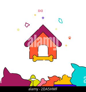 Doghouse filled line icon, simple illustration Stock Vector