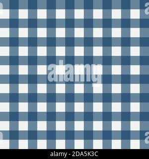 Blue gingham check seamless pattern vector illustration Stock Vector