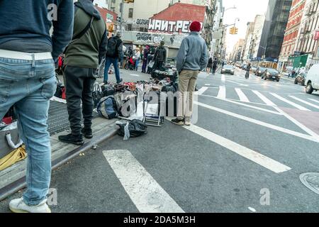 Street vendors sell counterfeits goods like bags, sunglasses, belts and  watches on Canal street and Broadway corners in New York on November 9,  2020. (Photo by Lev Radin/Sipa USA Stock Photo - Alamy