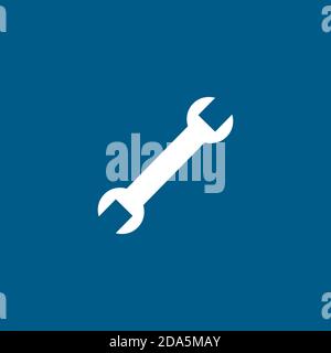 Wrench Blue Icon On White Background. Blue Flat Style Vector Illustration. Stock Vector