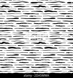 Hand drawn grunge lines vector seamless pattern. Stock Vector