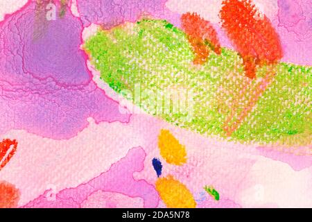 Pink and green abstract watercolor background. Multicolor watercolour gradient. Stock Photo