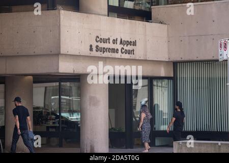 Vancouver, Canada - July 13,2020: Sign of Court of Appeal and Supreme Court in Downtown Vancouver Stock Photo