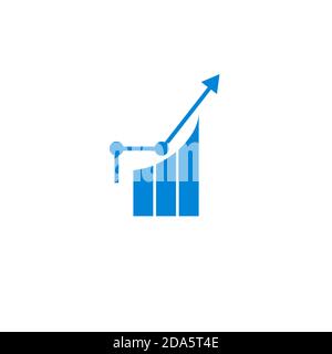 Growth graphic analytics business graph seo marketing logo. Stock Vector