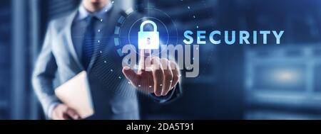 Digital Cyber security. Data protection, information safety and encryption. Stock Photo