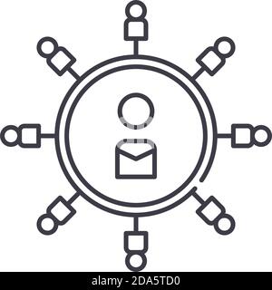 Affiliate marketing concept icon, linear isolated illustration, thin line vector, web design sign, outline concept symbol with editable stroke on Stock Vector