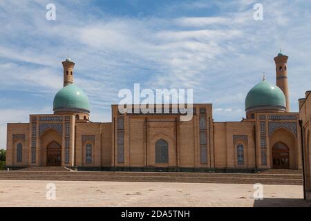 View of the Tilla Sheikh Mosque on Khast Imam Square in summer. Tashkent. Uzbekistan. Apr 29. 2019. Stock Photo