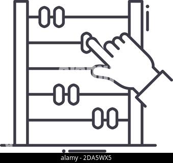 Abacus icon, linear isolated illustration, thin line vector, web design sign, outline concept symbol with editable stroke on white background. Stock Vector