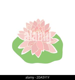 red Lotus flower. Mandalas. isolated on a white background. logo s. Vector illustration Stock Vector