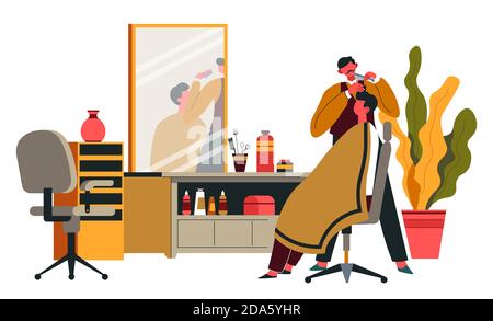Barber shop, professional care for hairstyle vector Stock Vector