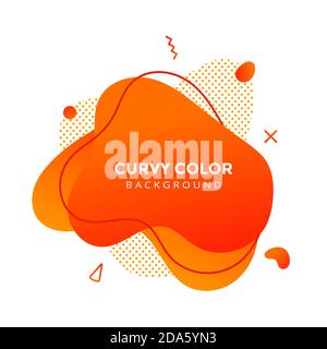 Modern liquid abstract element graphic gradient flat style design fluid vector. Stock Vector