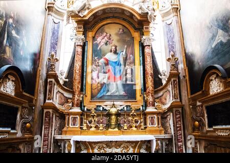Chapel of St Louis King of France in the Church of Saint Louis of the French in Rome Italy Stock Photo