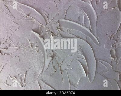 Textured plaster. White wall stucco texture. Plastered background Stock Photo