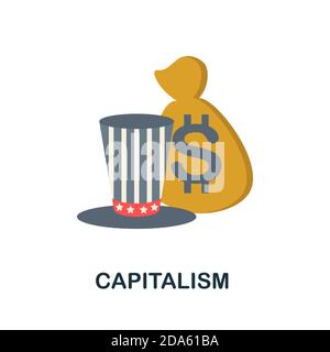 Capitalism icon vector line logo mark or symbol set collection outline ...