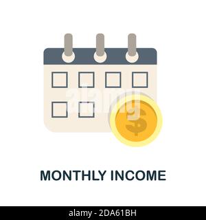 Monthly Income icon. Simple element from economic collection. Creative Monthly Income icon for web design, templates, infographics and more Stock Vector