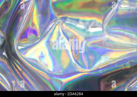 Holographic iridescent abstract blurred surface. Holographic gradient. Stock Photo