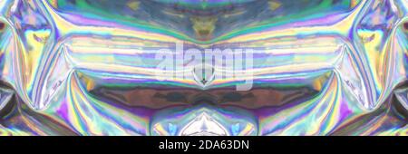 Banner made from holographic iridescent abstract blurred surface. Stock Photo
