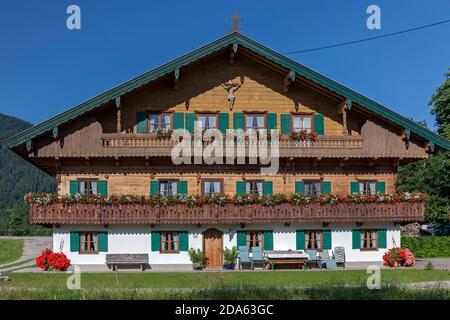 geography / travel, Germany, Bavaria, Lenggries, farmhouse, Additional-Rights-Clearance-Info-Not-Available Stock Photo