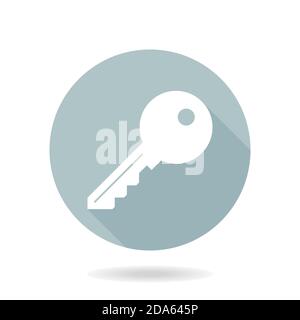 Vector Key Flat Icon Stock Vector