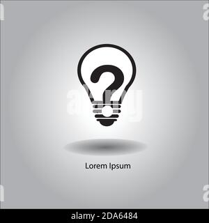 illustration vector bulb with question mark inside Stock Vector