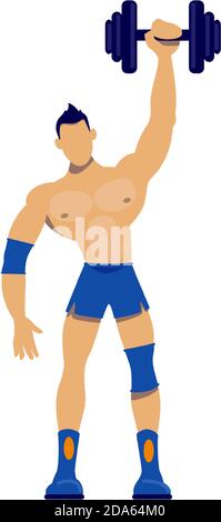 Athlete with sport equipment flat color vector faceless character Stock Vector