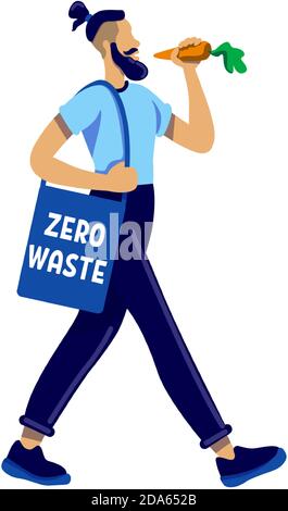 Eco activist flat color vector faceless character Stock Vector