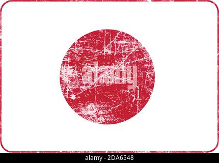 Jspsn Country Label Japan round rubber stamp with country map. Vintage red passport stamp ...