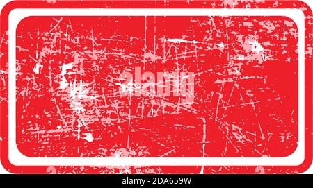 red rectangular grunge stamp with blank siolated on white background Stock Vector