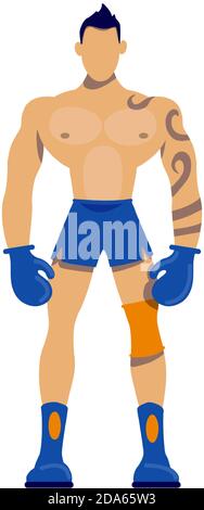 Boxer flat color vector faceless character Stock Vector