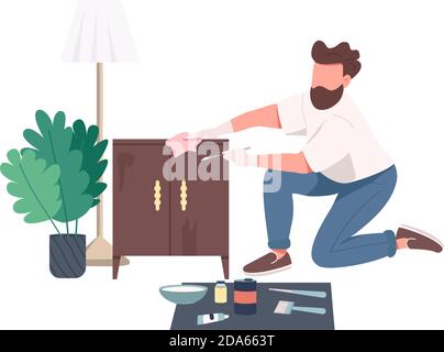 Craftsman flat color vector faceless character Stock Vector