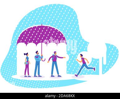 Mentor and mentees flat concept vector illustration Stock Vector