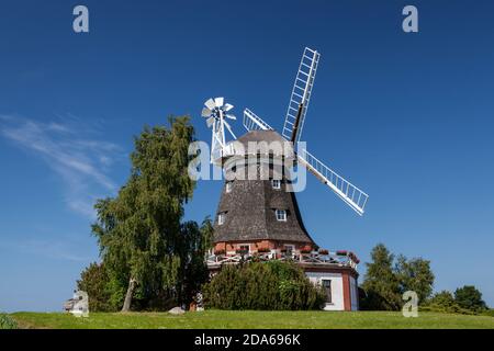 geography / travel, Germany, Mecklenburg-West Pomerania, Kluetz, wind mill Kluetz, Nordwestmecklenburg, Additional-Rights-Clearance-Info-Not-Available Stock Photo