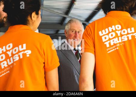 HRH Prince Charles opening the Rock UK Summit Centre Stock Photo